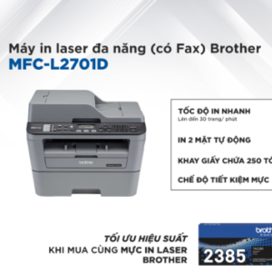 Máy in laser đa năng Brother MFC-L2701D - Ảnh 2