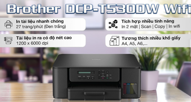 Máy in phun màu đa chức năng Brother DCP-T530DW