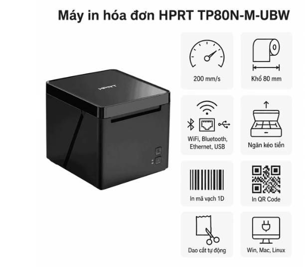 Máy in hóa đơn HPRT TP80N-M-UBW